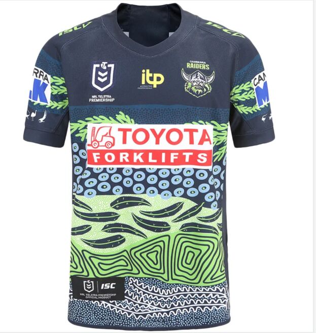 2022 Season Canberra Raiders A11 Green-Blue Color Rugby Jersey